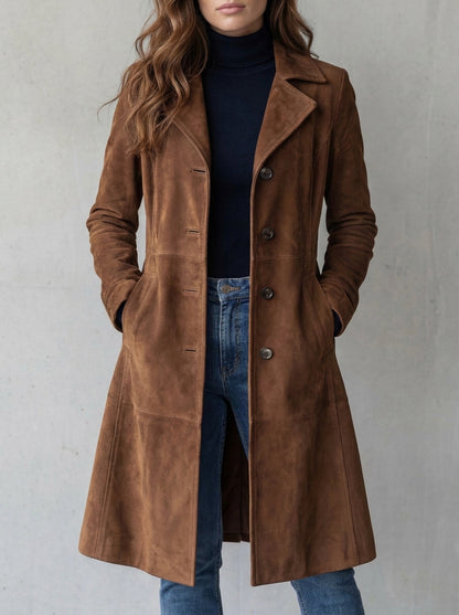 Teresa - Abrigo de Ante Estilo Vintage