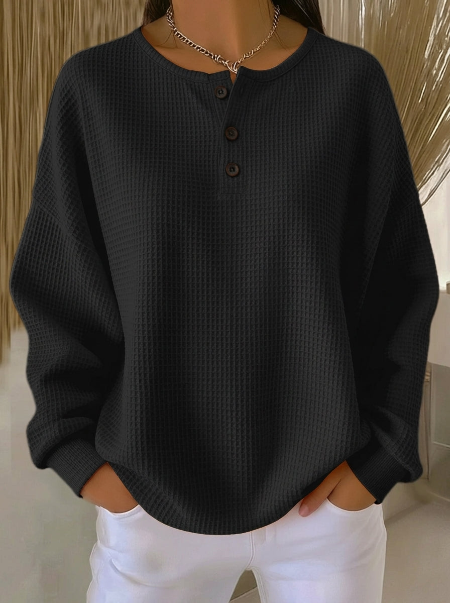 Milagros - Sudadera Henley Gofrada