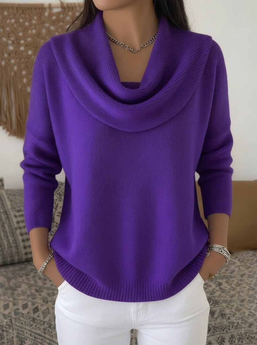 Julia - Jersey con Cuello Drapeado