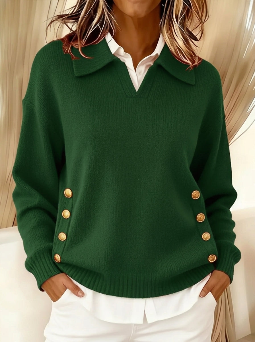 Vicenta - Jersey con Cuello Polo y Botones