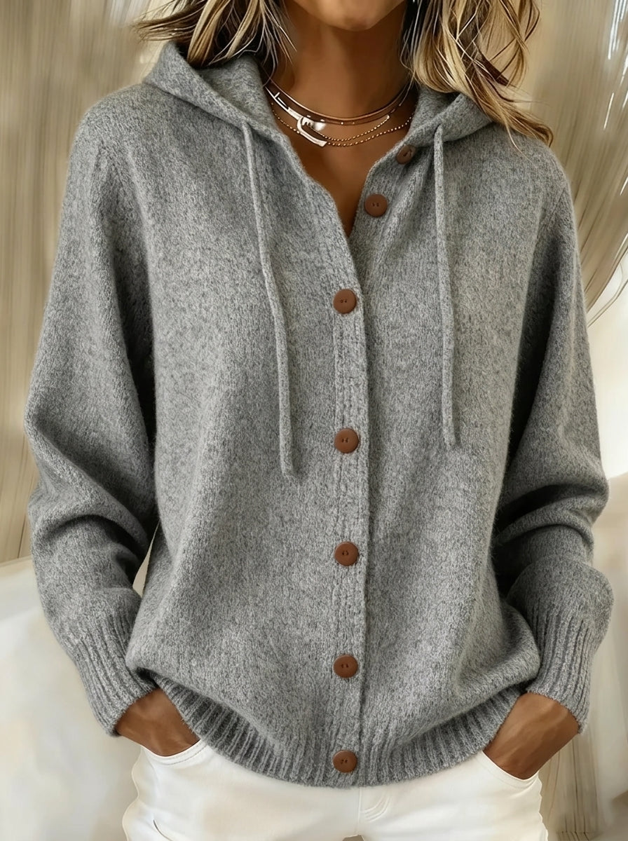 Begoña - Chaqueta de Punto con Capucha y Botones