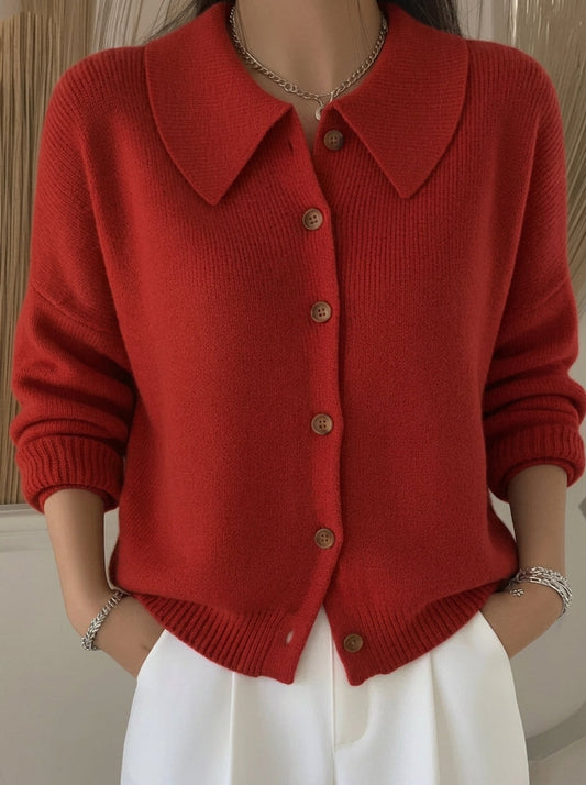 Vega - Chaqueta de Punto con Cuello Camisero