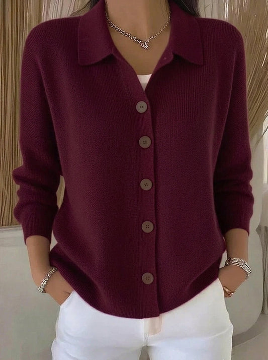 Josefina - Chaqueta de Punto con Cuello y Botones