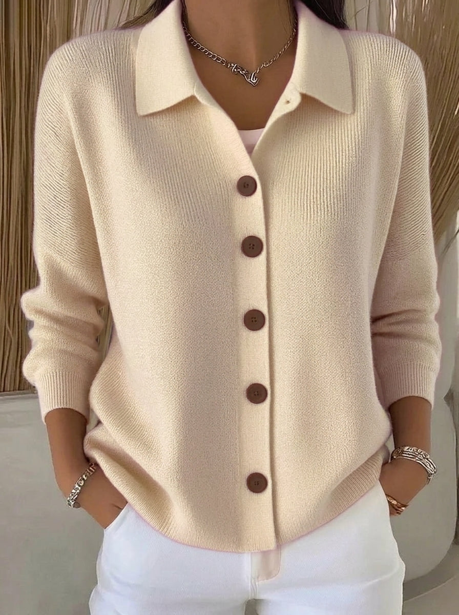 Josefina - Chaqueta de Punto con Cuello y Botones
