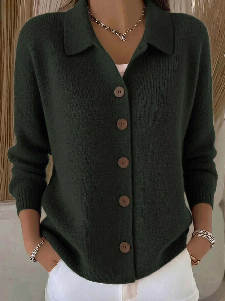 Josefina - Chaqueta de Punto con Cuello y Botones