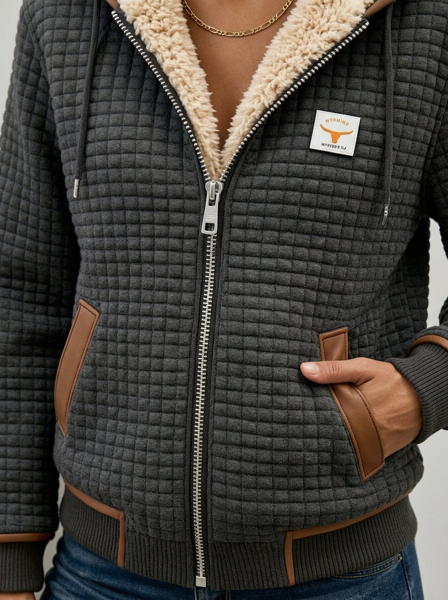 Sandra - Chaqueta Acolchada con Capucha, Cremallera y Forro de Sherpa