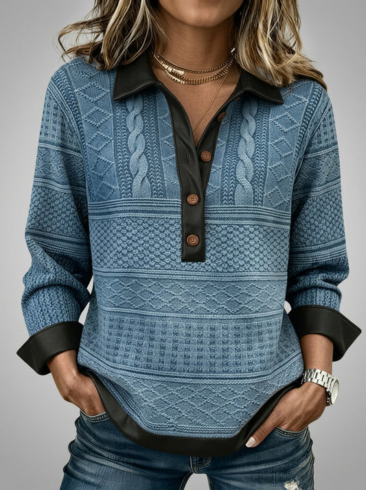 Consuelo - Sudadera con Cuello y Botones