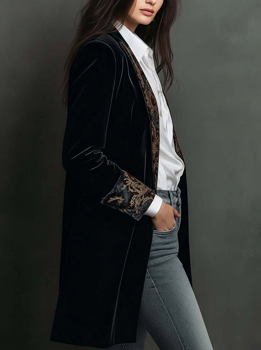 Marta - Blazer de Corte Entallado con Estampado Barroco