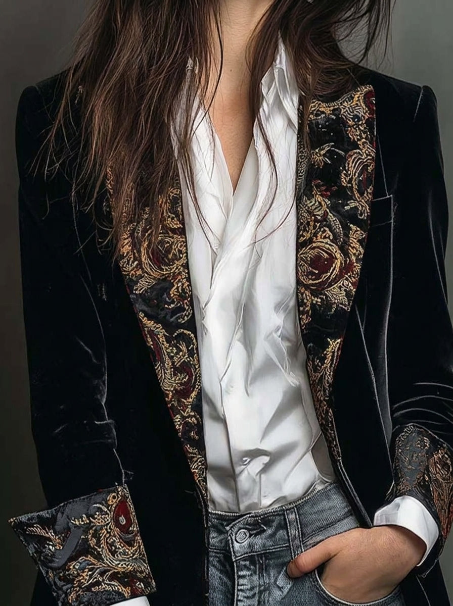 Marta - Blazer de Corte Entallado con Estampado Barroco