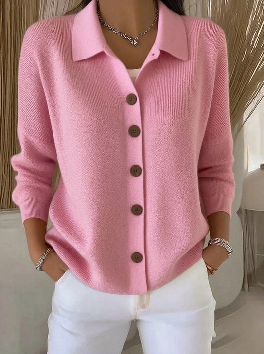 Josefina - Chaqueta de Punto con Cuello y Botones