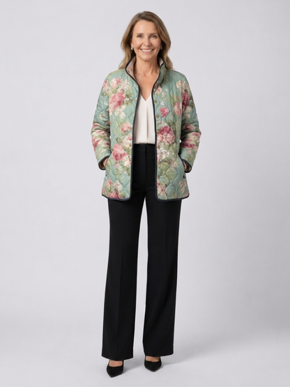 Manuela - Chaqueta Acolchada con Diseño Floral Retro
