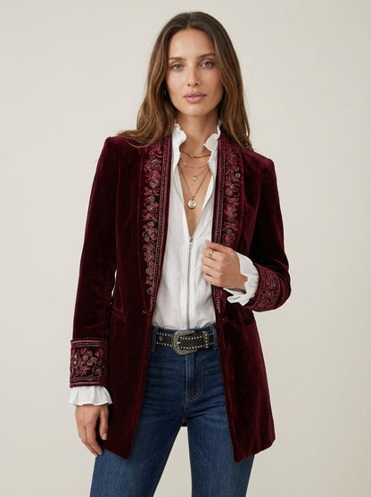 Nuria - Chaqueta Elegante de Terciopelo