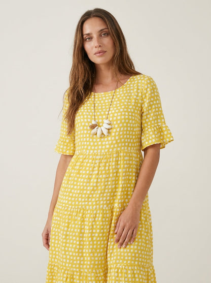 Zara - Vestido Midi de Manga Corta