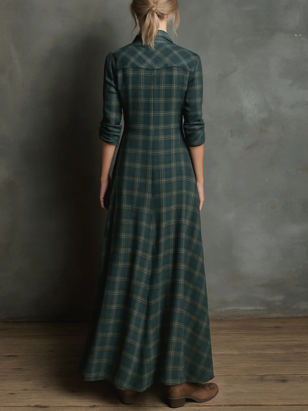 Encarna - Vestido Largo a Cuadros
