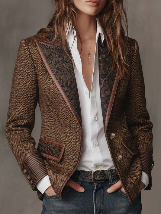 Consuelo - Blazer con Paneles en Espiga