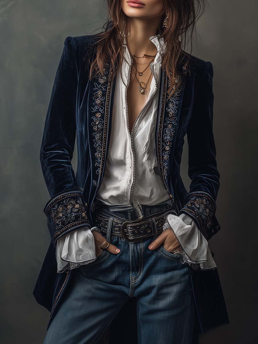 Nuria - Chaqueta Elegante de Terciopelo