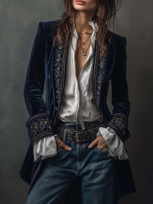 Nuria - Chaqueta Elegante de Terciopelo
