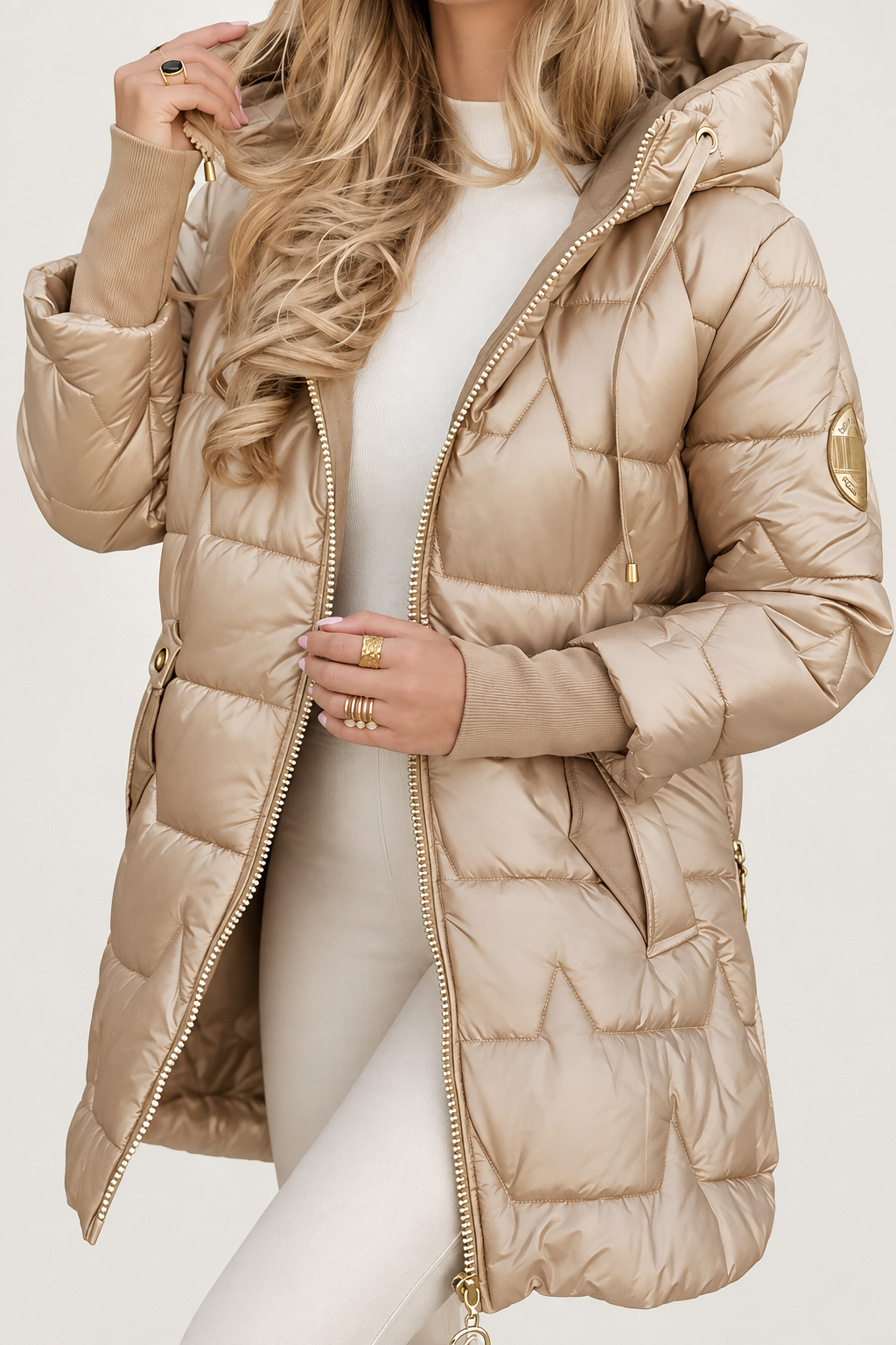 Macarena - Chaqueta de Invierno Acolchada con Capucha