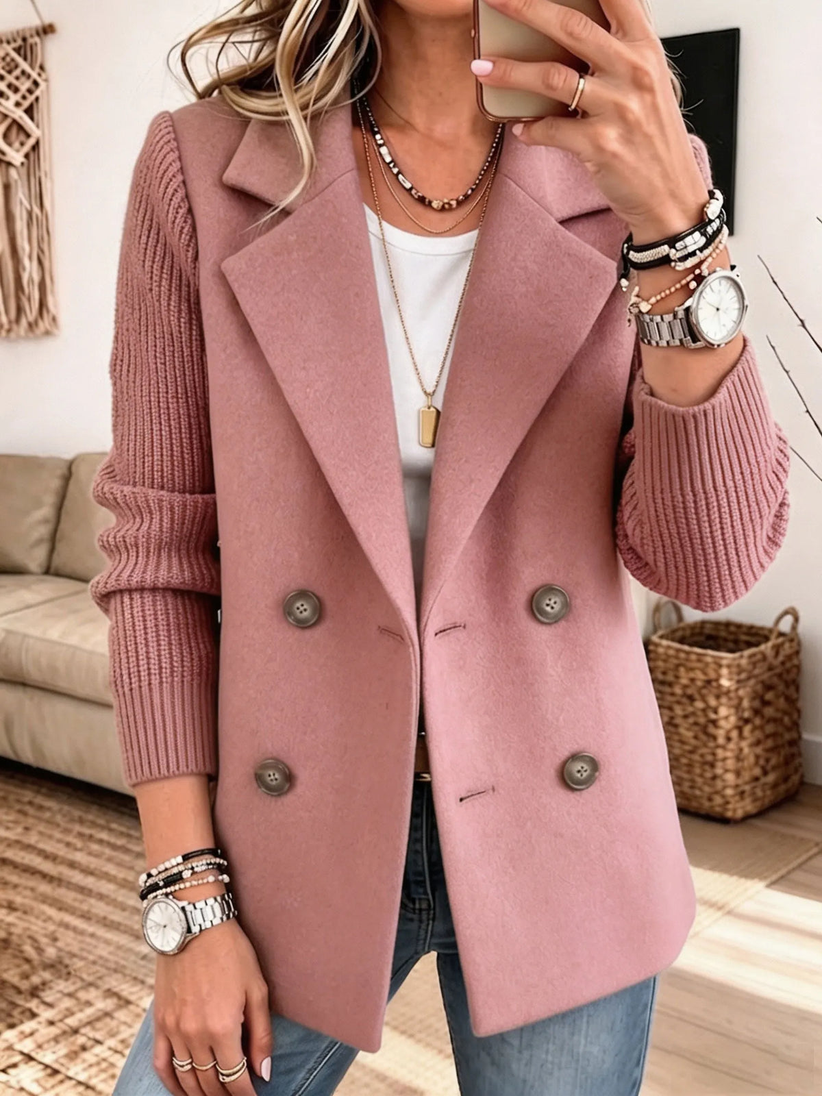 Antonia - Blazer Elegante con Mangas de Punto