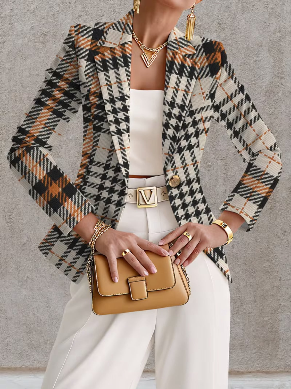Soledad - Blazer Elegante a Cuadros
