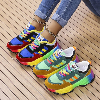 Aurora - Zapatillas Multicolor Máximo Confort de Punta Ancha