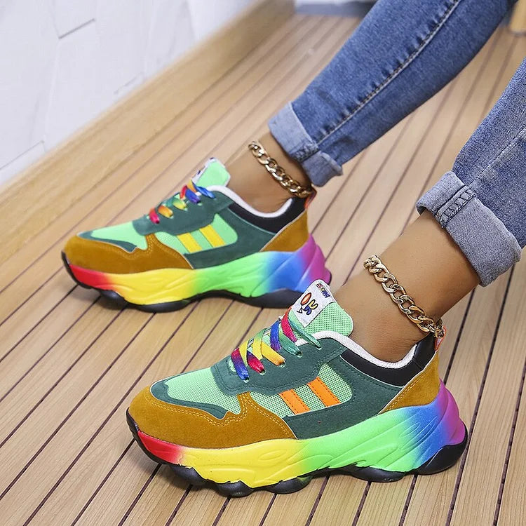 Aurora - Zapatillas Multicolor Máximo Confort de Punta Ancha
