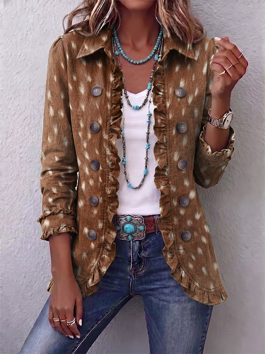 Nicolasa - Chaqueta Estampado Animal con Volantes