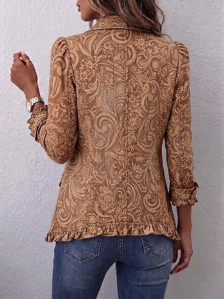 Concepción - Chaqueta Floral Vintage con Volantes