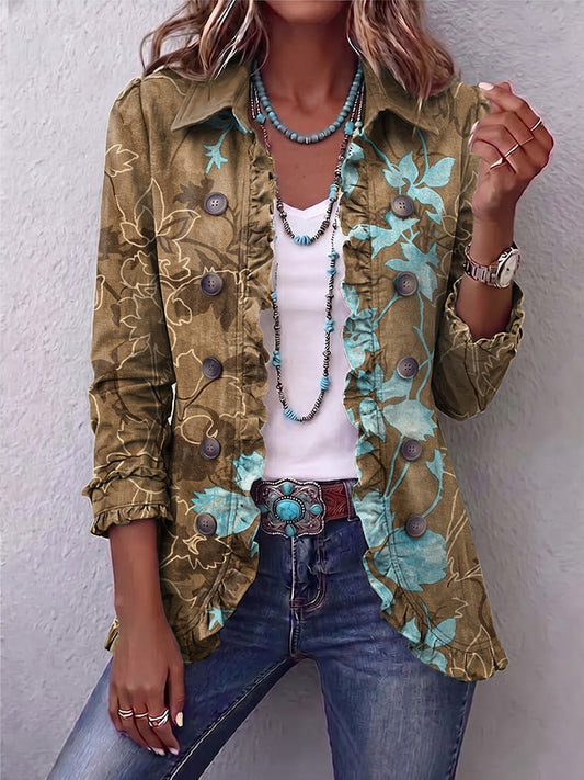 Salud - Chaqueta Floral Degradado con Volantes