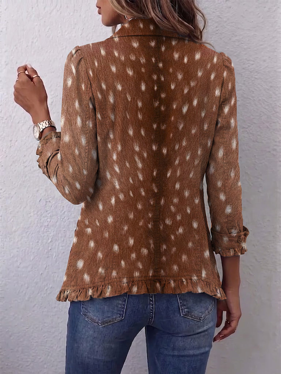 Nicolasa - Chaqueta Estampado Animal con Volantes