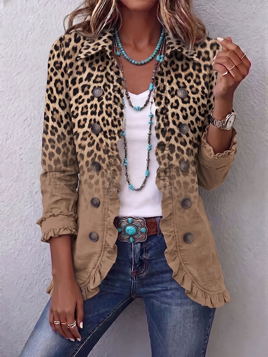 Ángeles - Chaqueta Leopardo Degradado con Volantes