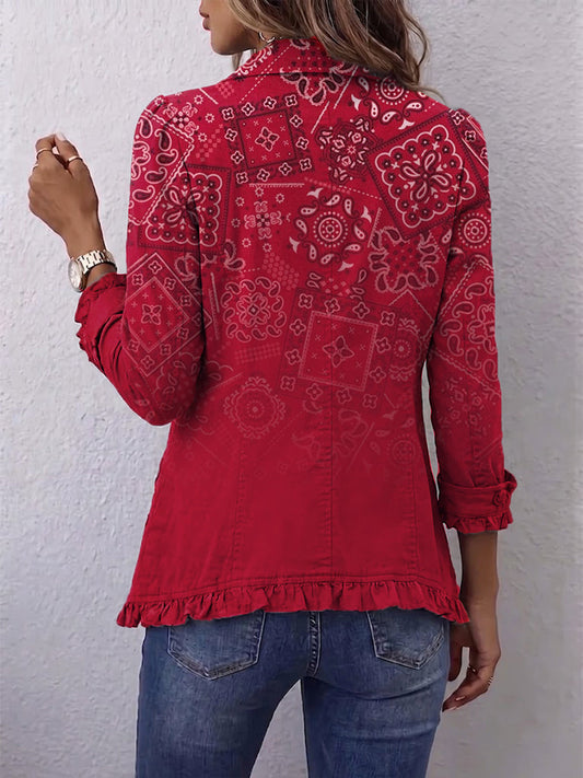 Clotilde - Chaqueta Cachemira Degradado con Volantes
