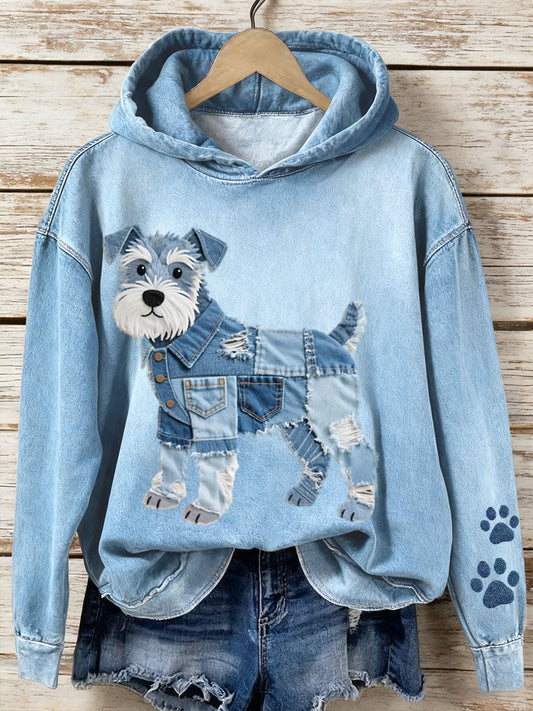 Lola - Sudadera con Patchwork Art Schnauzer