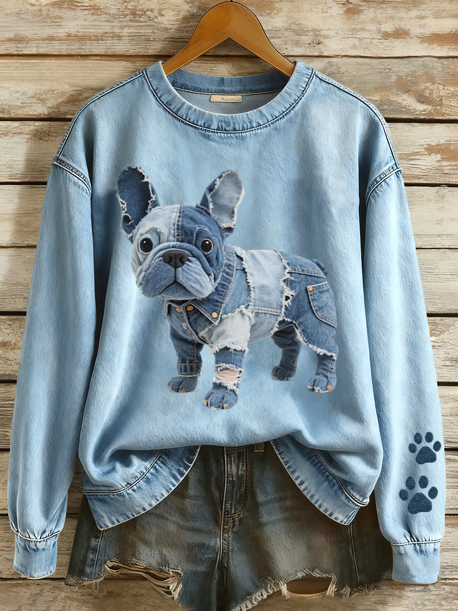 Vida - Sudadera Patchwork de Bulldog Francés